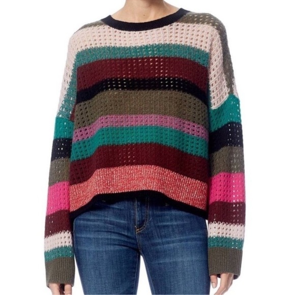 360 Cashmere Ashley Colorblock Slouchy Sweater Size Small Women’s 100% Cashmere - Picture 1 of 11